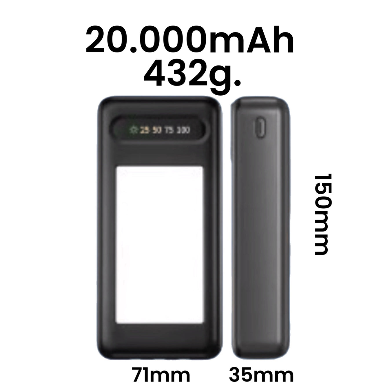 Powerbank 20.000 mAh met zonnecellen – betrouwbare stroom voor noodsituaties