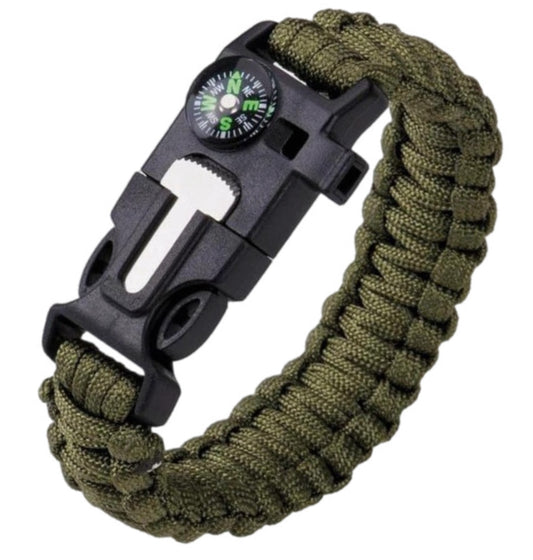 5-in-1 survivalarmband met kompas – compact noodhulpmiddel