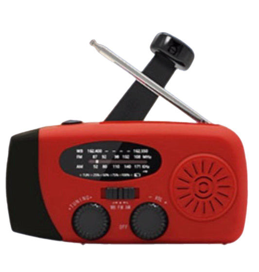 Noodradio met zonnepaneel, handdynamo & USB-opladen